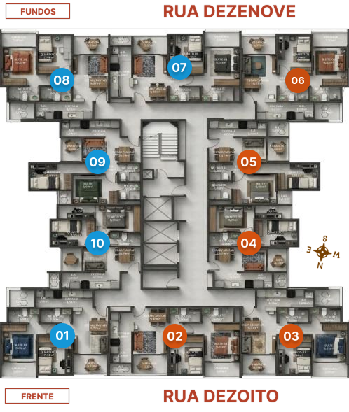 Mapa solar atualizado da torre